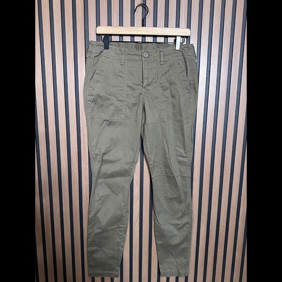 CAbi Pants - Cabi Pants 4 Womens Green Army Chino Waxy Stretch Fabric Mid Rise